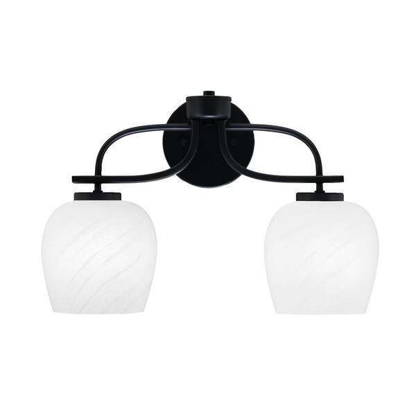 Unbranded Olympia 17.5 in. 2-Light Matte Black Vanity Light