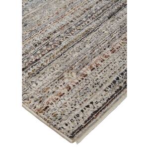 5 X 8 Gray and Ivory Abstract Area Rug