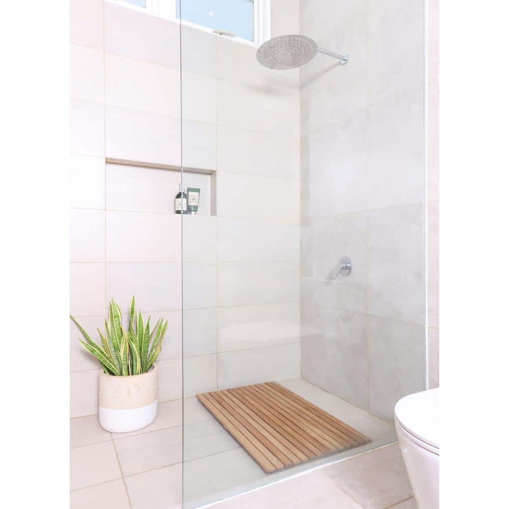 Nordic Teak 31.4" x 19.6" Natural Shower and Bath Mat