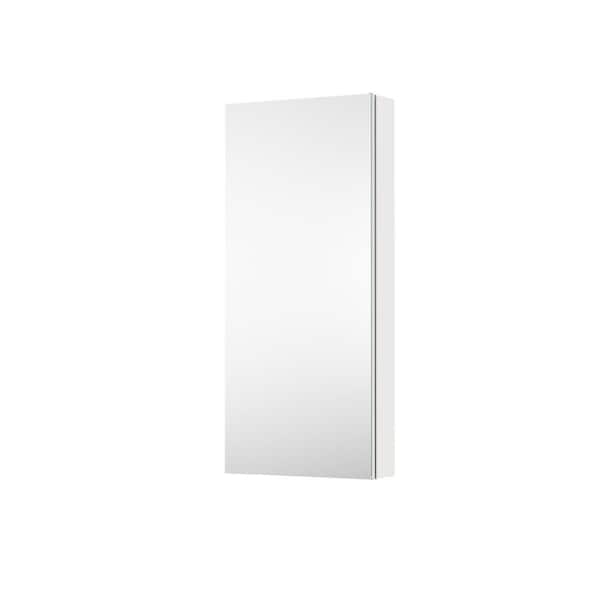 RO 16 in. W x 36 in. H Rectangular Aluminum Medicine Cabinet with Mirror, Adjustable Shelves, Soft-Close