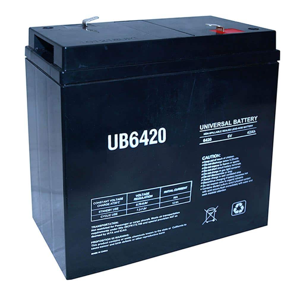 LEOCH DJW6-12 Battery Replacement - UB6120 Universal Sealed Lead Acid  Battery (6V, 12Ah, 12000mAh, F1 Terminal, AGM, SLA) - Includes TWO F1 to F2  Terminal Adapters 