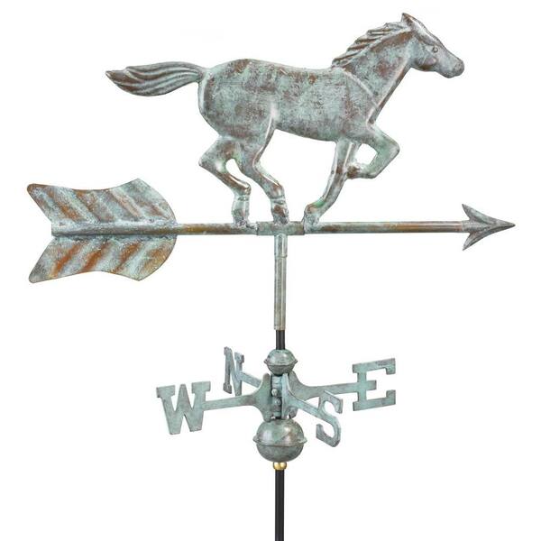 Good Directions Horse Garden Weathervane in Blue Verde Copper with Garden Pole-DISCONTINUED