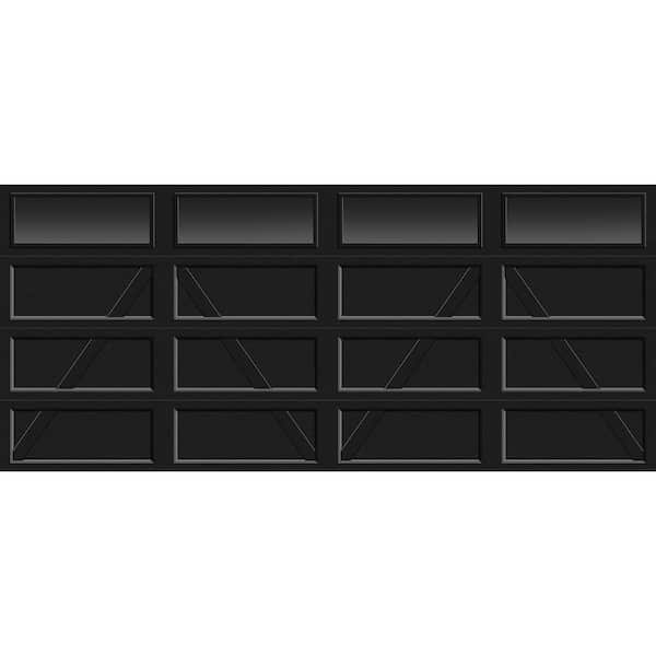 Bridgeport Steel Design A 16 ft. X 7 ft. Non-Insulated  Black Garage Door with plain windows