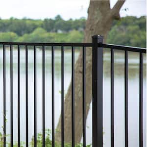 2 in. x 2 in. x 8-7/8 ft. Standard-Duty Black Aluminum Fence Blank Post