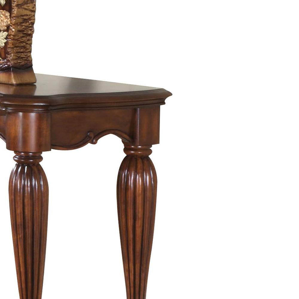 Elegant Carved Cherry Wood Sofa Table - Traditional Elegance