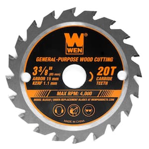 3-3/8 in. 20-Tooth Professional Woodworking Saw Blade for Compact and Mini Circular Saws