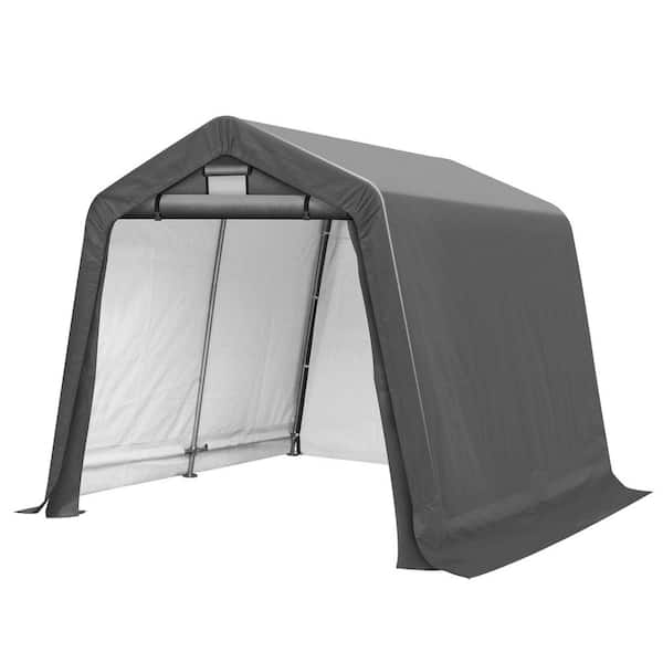 8 ft. x 8 ft. Outdoor Storage Shed-Heavy Duty Storage Shelter Tent for Bike, ATV, Motorcycle Carport, Gray