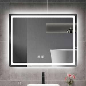 32 in. W x 24 in. H Rectangular Frameless Anti-fog Dimmable LED Light Vertical/Horizontal Wall Bathroom Vanity Mirror