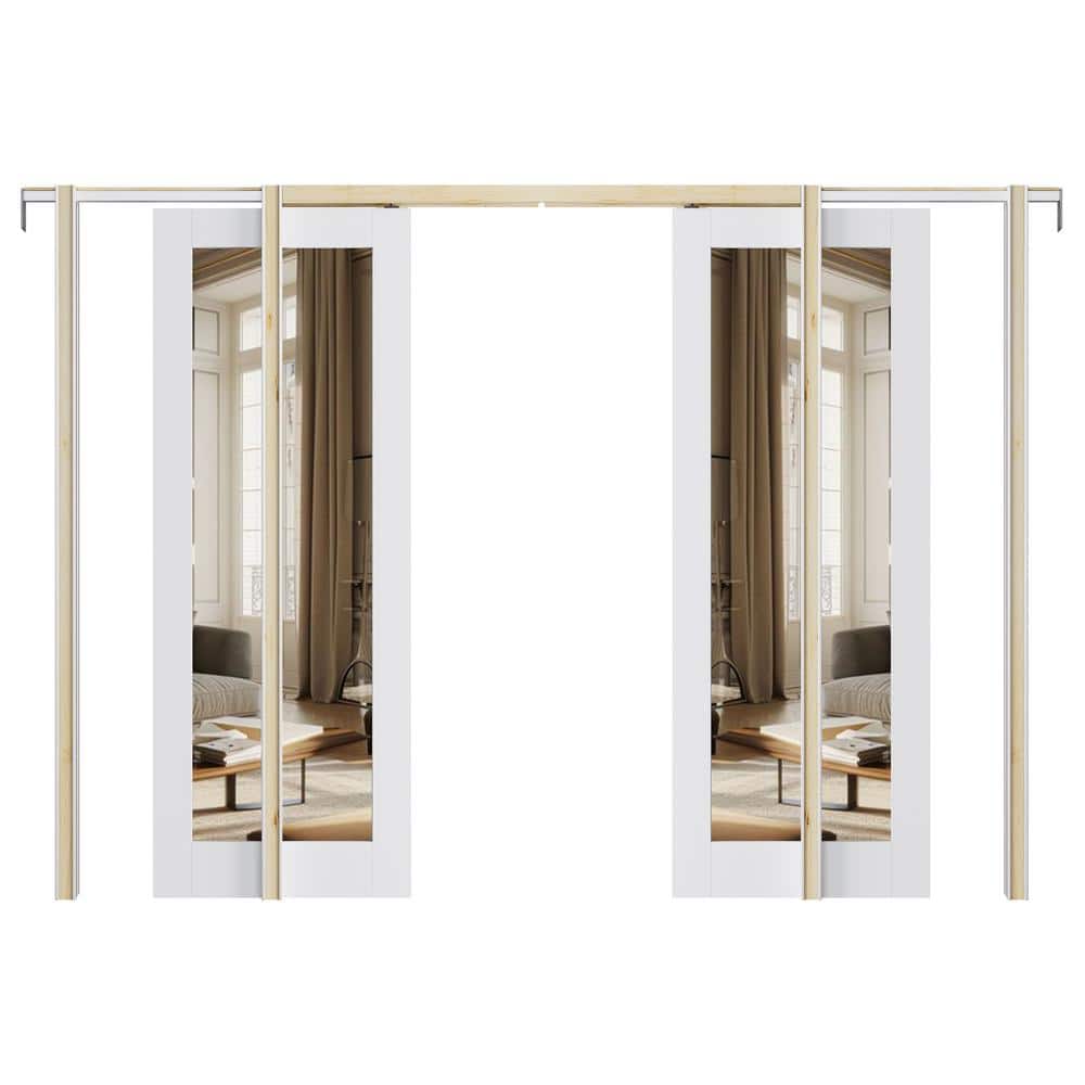 Reviews for ARK DESIGN 56 in. x 80 in. 1Lite White Mirrored Glass