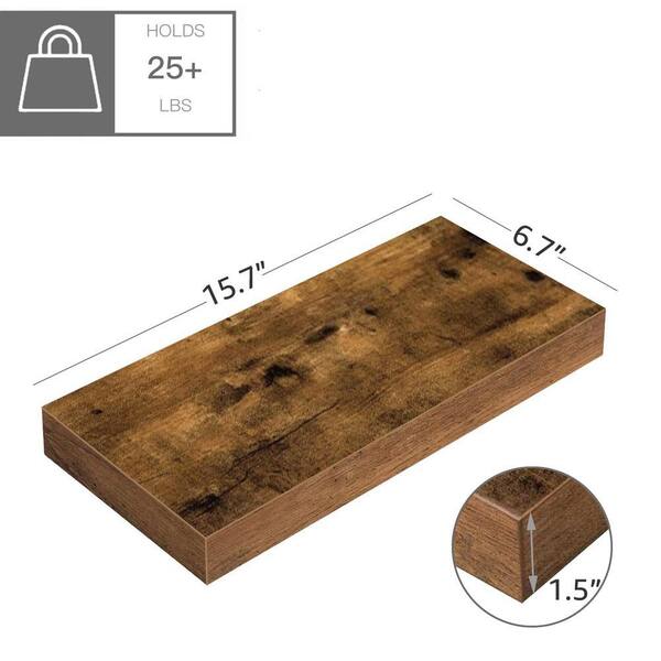 wood iron shelf 1500*1200*225〈ブラウン〉 15.7 in. W x 6.7 in. D Rustic Brown ​Floating Decorative Wall