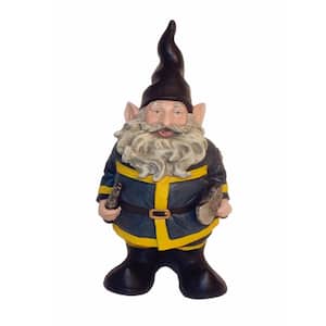 13 in. H "Fireman the Hero" Garden Gnome Firefighter Holding a Fire Hose and Axe Figurine Statue