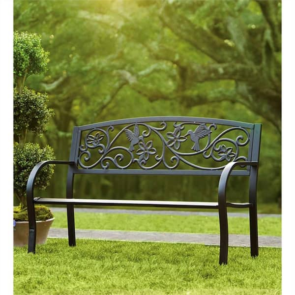 50 in. Hummingbird Metal Outdoor Garden Bench