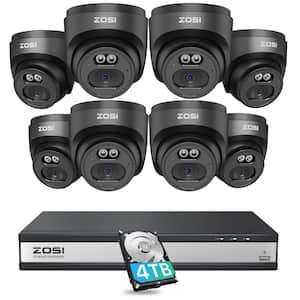 16-Channel 4TB POE NVR Security Camera System with 8 Wired 4MP(1440P) QHD 2.5K Outdoor/Indoor IP Dome Audio Cameras