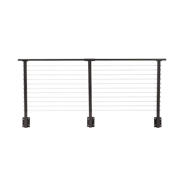CityPost 12 ft. Deck Cable Railing, 42 in. Face Mount in Bronze