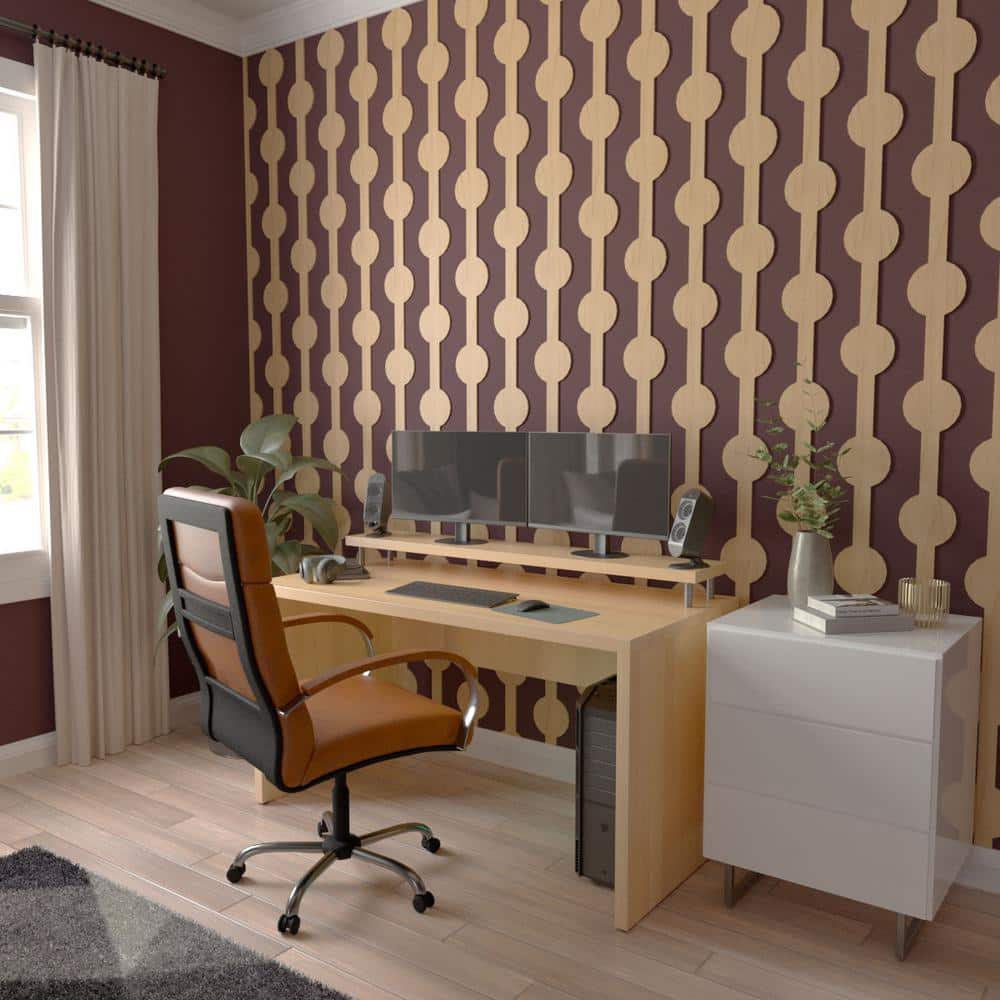 Bridgeport 47" Maple Wood Decorative Slat Wall Panel Kit