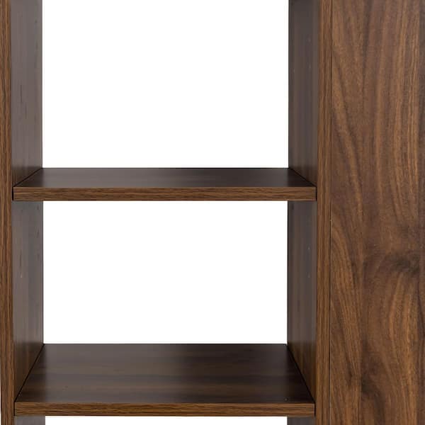 Noble House Polly Walnut Wood 70.9 in. Display Storage Cabinet
