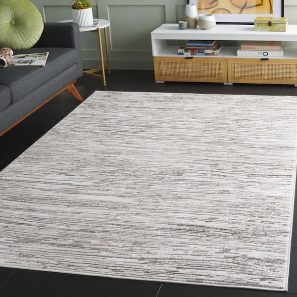 Orchard 8 ft. x 10 ft. Gray/Ivory Linear Texture Area Rug