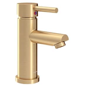 Dia Single-Hole Single-Handle Bathroom Faucet with Push Pop Drain in Brushed Bronze (1.0 GPM)