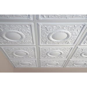 Bella White 2 ft. x 2 ft. Lay-in or Glue-up Ceiling Panel (Case of 6)
