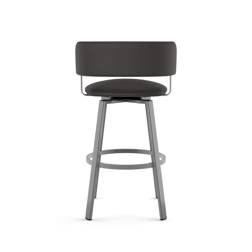 Matte Charcoal Black Adjustable Swivel Bar Stool