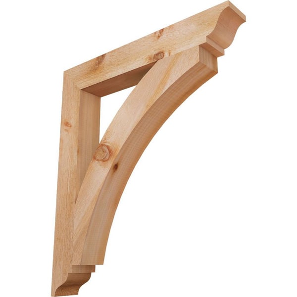 Ekena Millwork 4 in. x 32 in. x 28 in. Western Red Cedar Thorton Traditional Rough Sawn Bracket