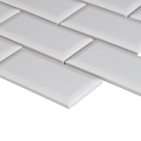 MSI Bright White Bevel 11.47 in. x 11.63 in. x 6 mm Glossy Ceramic