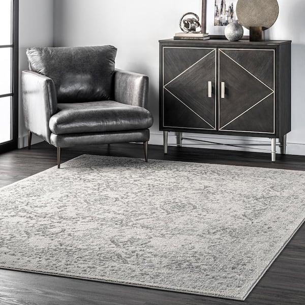 Odell Distressed Persian Ivory 7 ft. x 9 ft. Area Rug