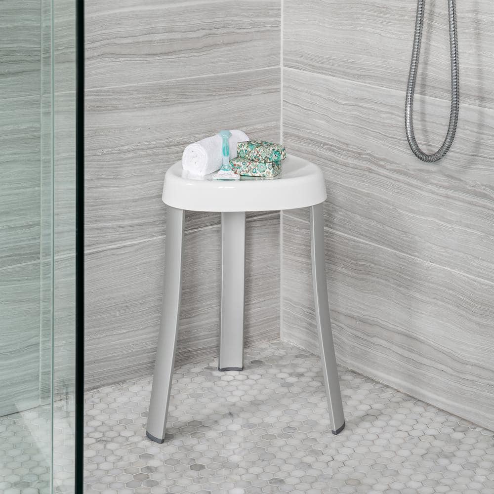 White Plastic Rustproof Spa Shower Stool