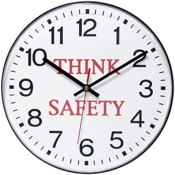 Infinity Instruments Think Safety 12 in. Round Business Wall Clock