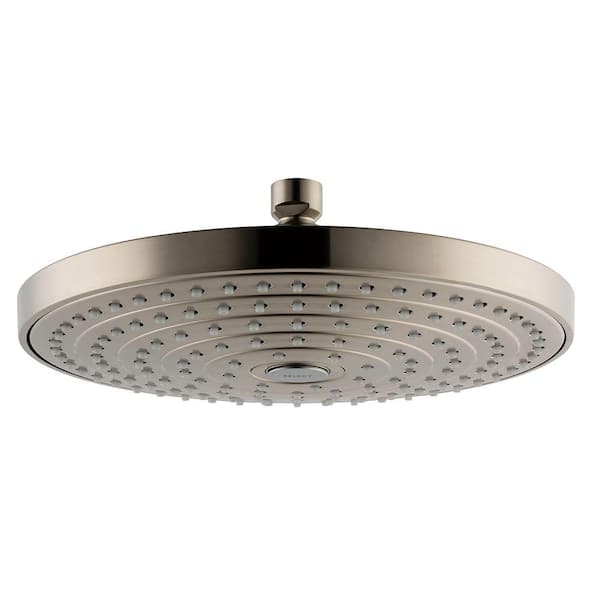 Hansgrohe Raindance Select S 240 2-Spray Patterns with 2.5 GPM 9.625 in. Wall Mounted Fixed Showerhead in Brushed Nickel
