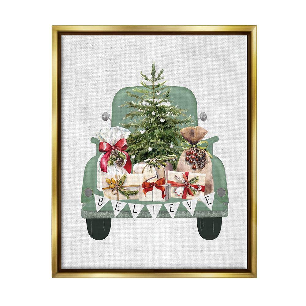 Christmas Gift Pickup by Lettered and Lined 1-Piece Floater Frame Graphic Print Travel Poster Art Print 31 in. x 25 in. price history on PriceWatchPro