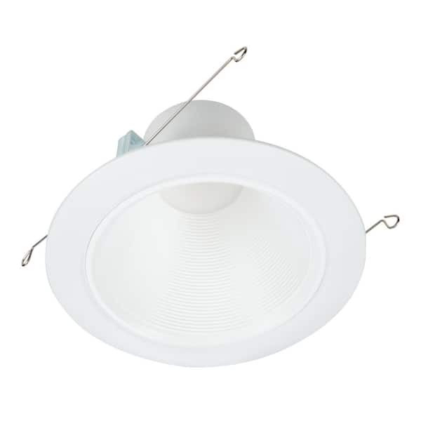 5 in. or 6 in. White Integrated LED Recessed Light Retrofit Trim at 3000K Soft White Low Glare Deep Baffle (2-Pack)
