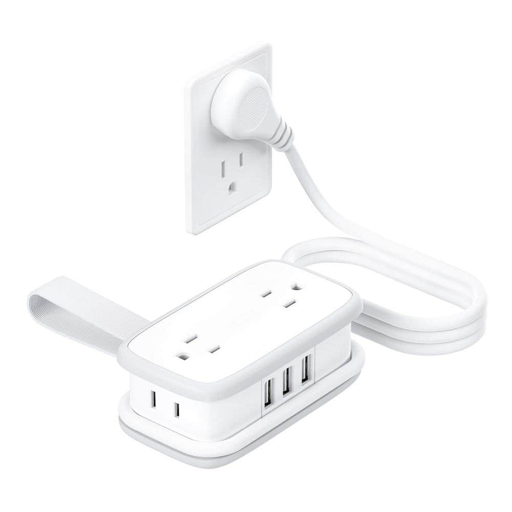 4 ft. Wrapped Around Extension Cord 4-Outlet Flat Plug Travel Power Strip with 3 USB Ports price history on PriceWatchPro