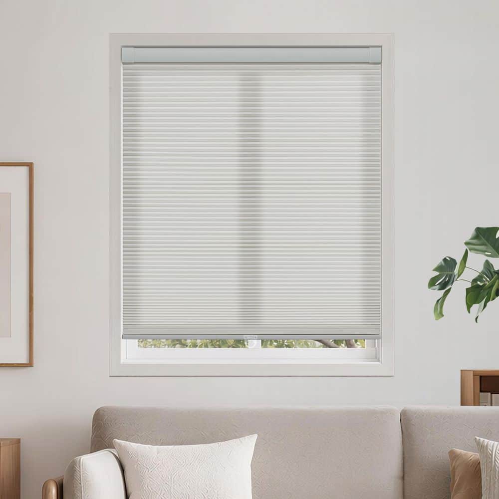Grey Cordless Light Filtering No Drill No Tool Polyester Cellular Shades - 31 in. W x 48 in. L price history on PriceWatchPro