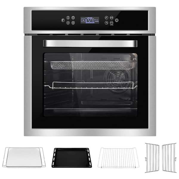 2.5 cu. ft. Single Wall Oven 10 Heating Modes 2800-Watt Convection Oven in Stainless Steel Air Fry Oven Timer Child Lock
