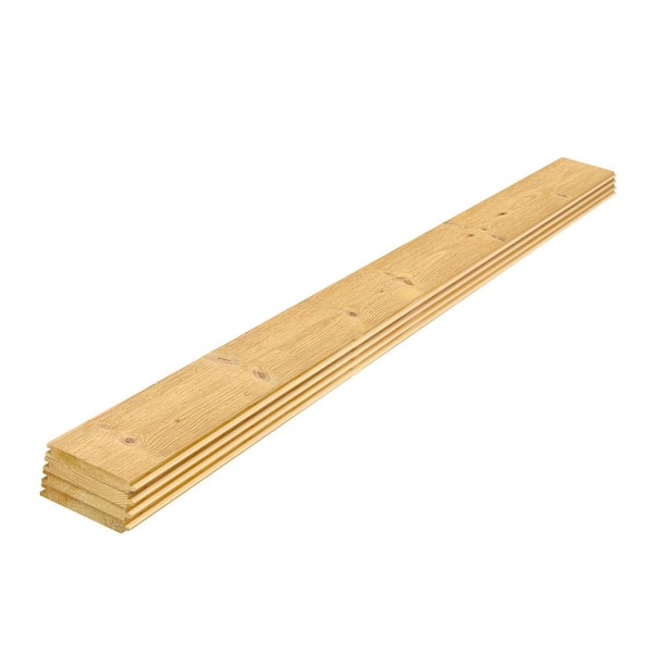 Edge 1 in. x 8 in. x 8 ft. Thermally Modified Natural Pine Tongue and Groove Weathered Barn Wood Boards (4-Pack)