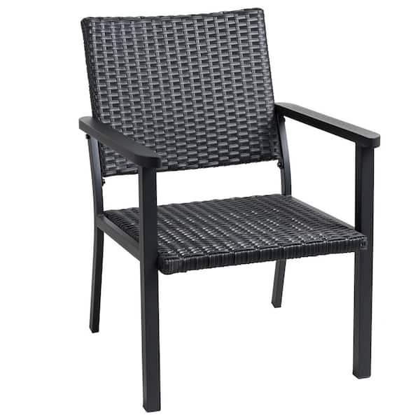 C-Hopetree Stationary Wicker Outdoor Lounge Chair for Outside Garden Porch