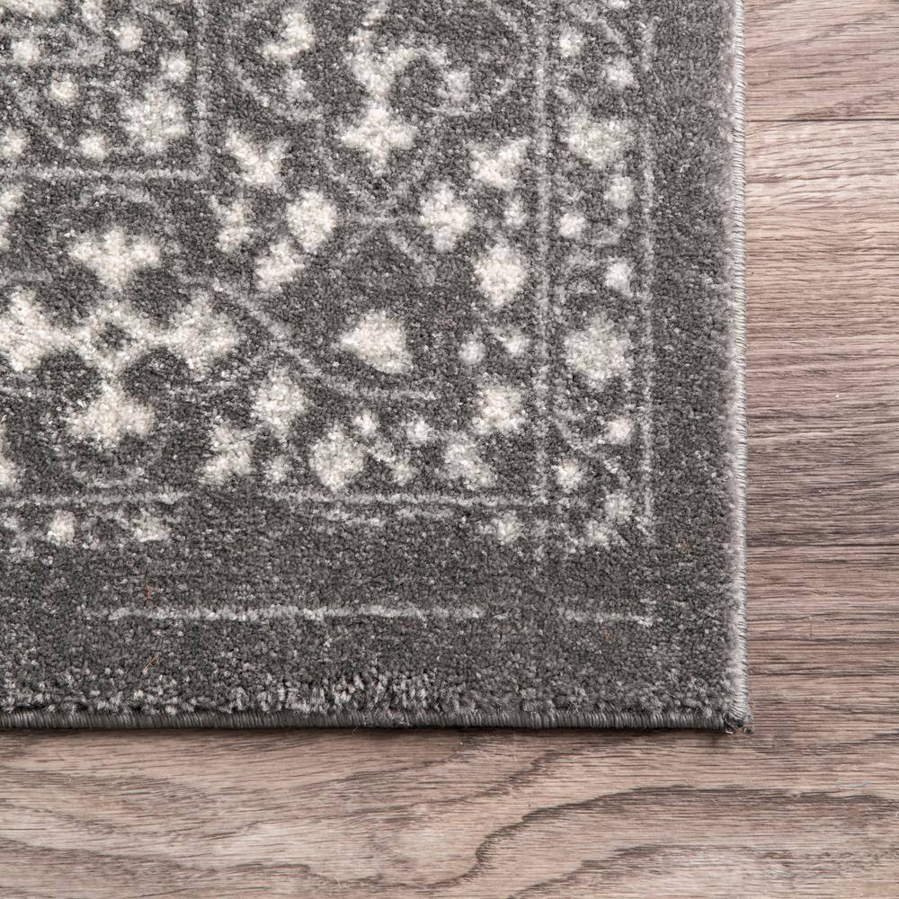 Odell Silver Rectangular Synthetic Vintage Area Rug