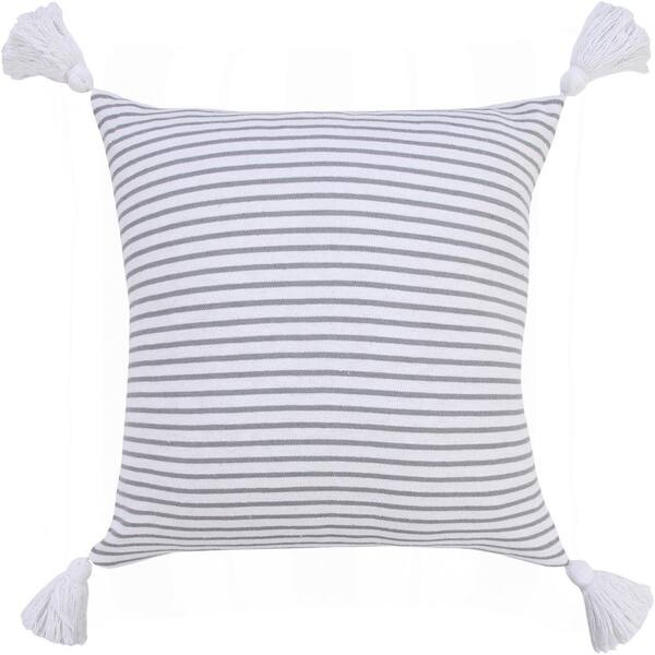 gray striped throw pillows
