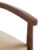 Furniture of America Shelun I Rich Walnut Fabric Upholstered Dining Chairs with Rounded Back and Arm Rest (Set of 2) IDF-30001WN-SC