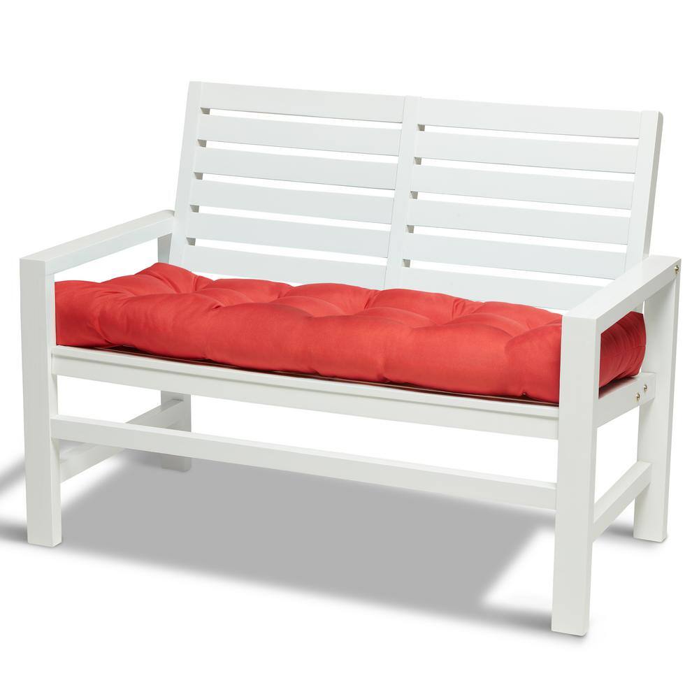 Duck Covers Red Water-Resistant Polyester Outdoor Bench Cushion