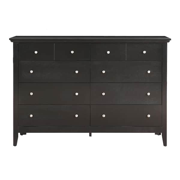 AndMakers Hammond 10Drawer Black Double Dresser (39 in. x 58 in. x 18