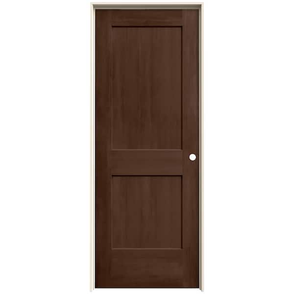 28 in. x 80 in. Monroe Milk Chocolate Stain Left-Hand Molded Composite Single Prehung Interior Door