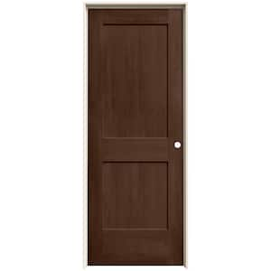 32 in. x 80 in. Monroe Milk Chocolate Stain Left-Hand Solid Core Molded Composite MDF Single Prehung Interior Door