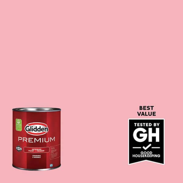 Glidden Premium 1 qt. PPG1184-3 Powder Rose Semi-Gloss Interior Latex Paint