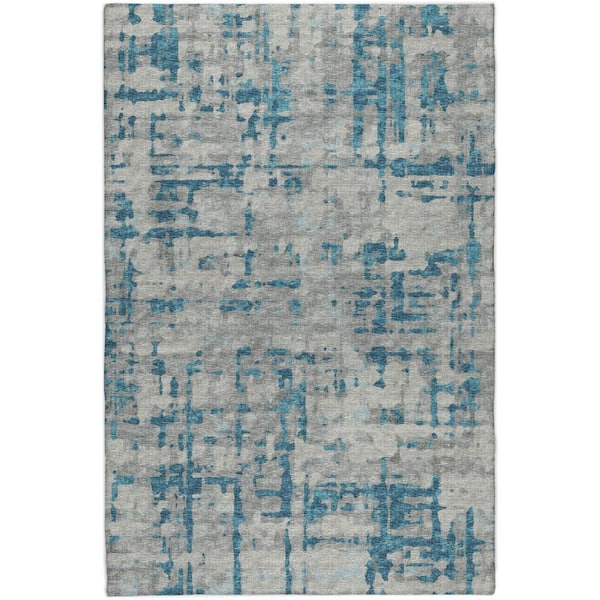 Dream Shag Premium Machine Washable Abstract ADS76 Peacock 10 ft. x 14 ft. Area Rug