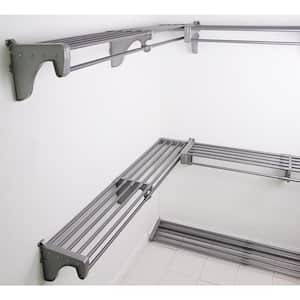 30 ft. Steel Closet Organizer Kit with 5-Expandable Shelf and Rod Units in Silver with 4 End Brackets