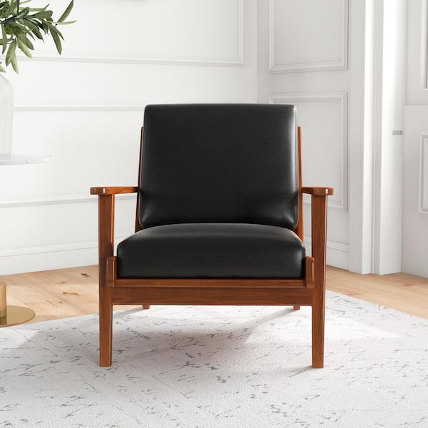 Leather pillow outlet chair