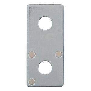 2-Hole Flat Straight Bracket with Magnets - Strut Fitting - Silver Galvanized