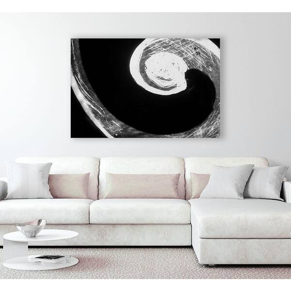 Giant Art 36 x 24 Textural Abstraction III Museum Mounted Canvas Print - Black